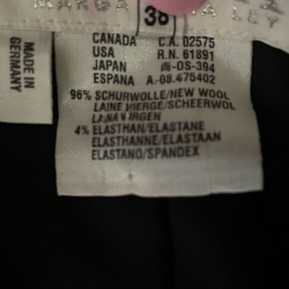 ESCADA by Margaretha Ley Long Wool Blend Suit Jacket Silver Metal Buttons sz 38 - Picture 13 of 16